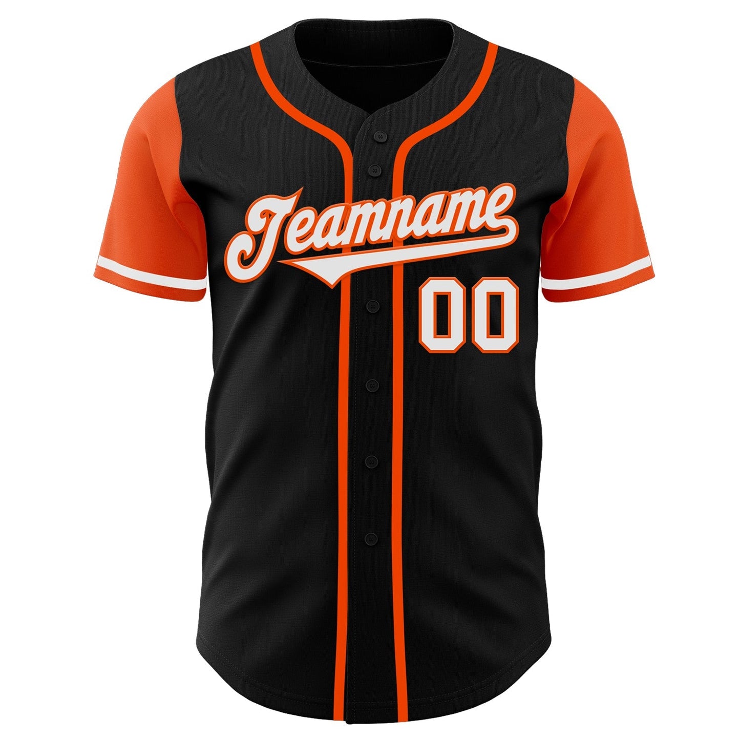 Custom Black White-Orange Authentic Two Tone Baseball Jersey baseball jersey product view 2
