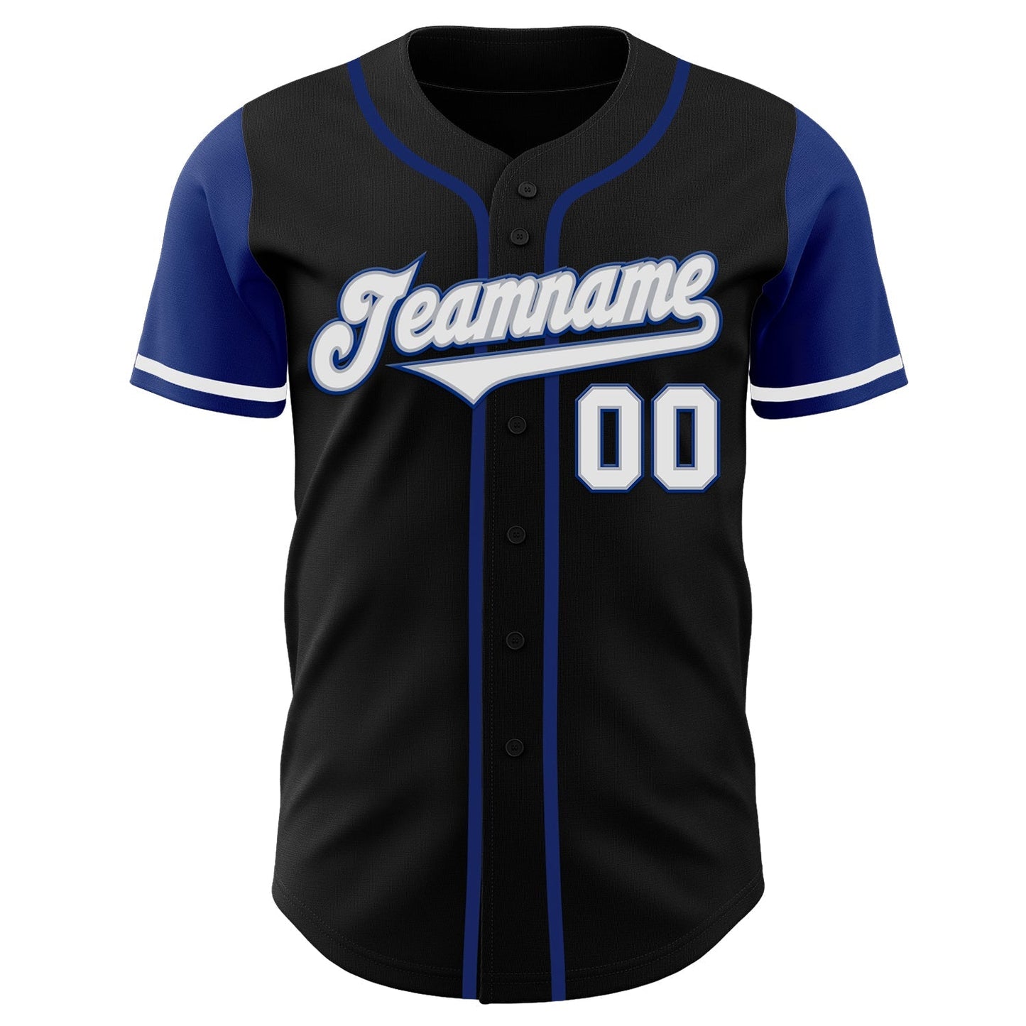 Custom Black White-Royal Authentic Two Tone Baseball Jersey baseball jersey product view 2