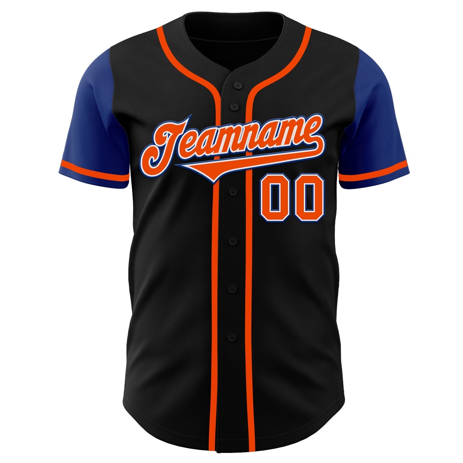 Custom Black Orange-Royal Authentic Two Tone Baseball Jersey baseball jersey product view 2