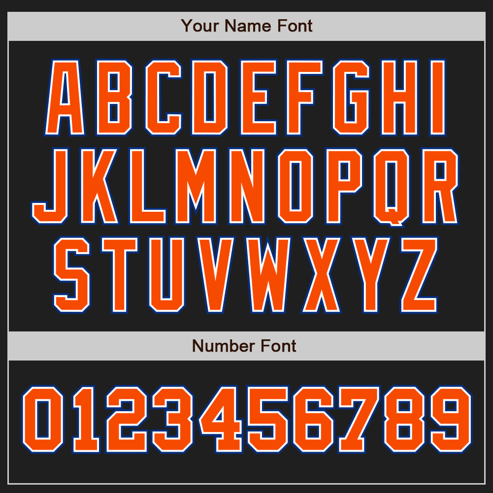 Custom Black Orange-Royal Authentic Two Tone Baseball Jersey baseball jersey product view 5