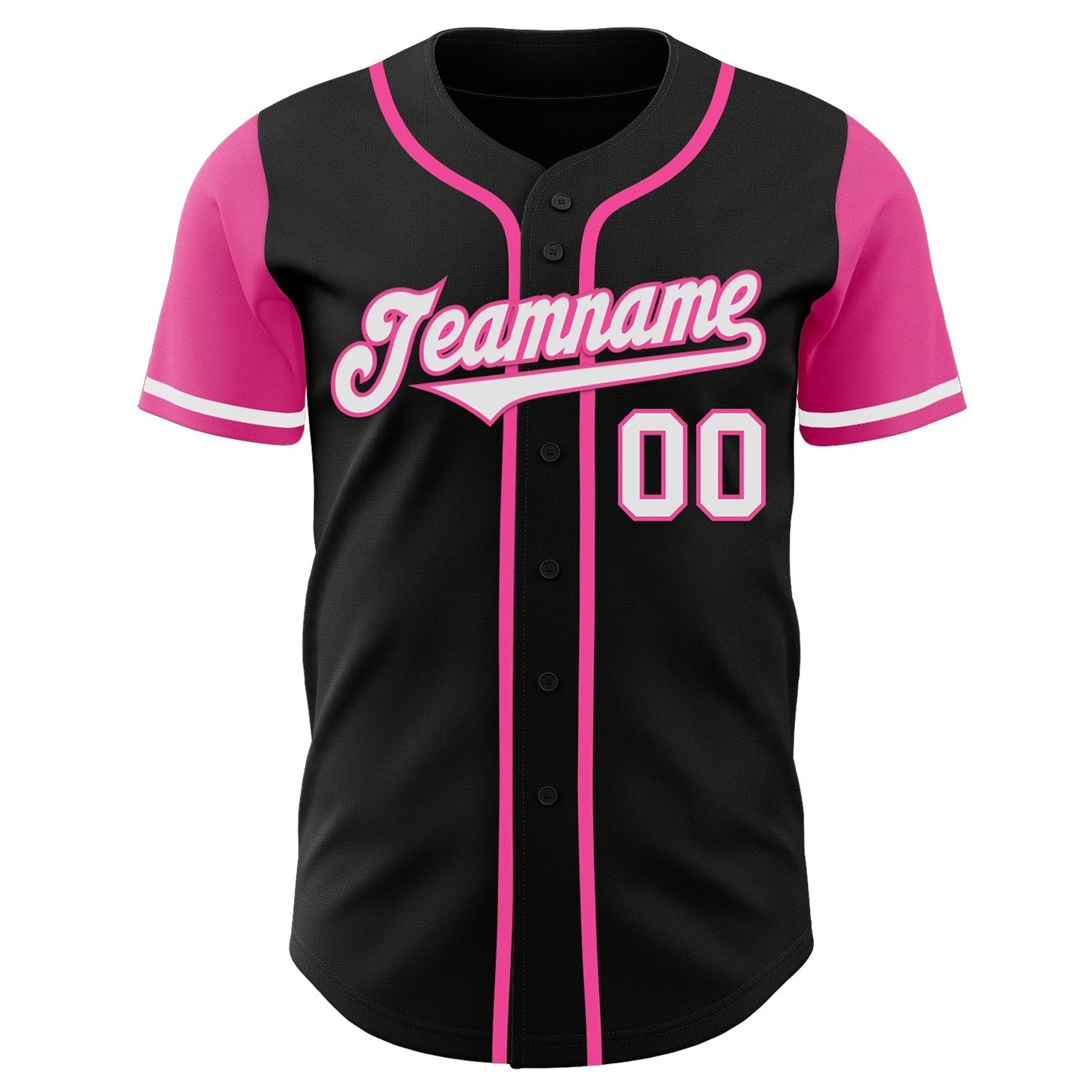Custom Black White-Pink Authentic Two Tone Baseball Jersey baseball jersey product view 2