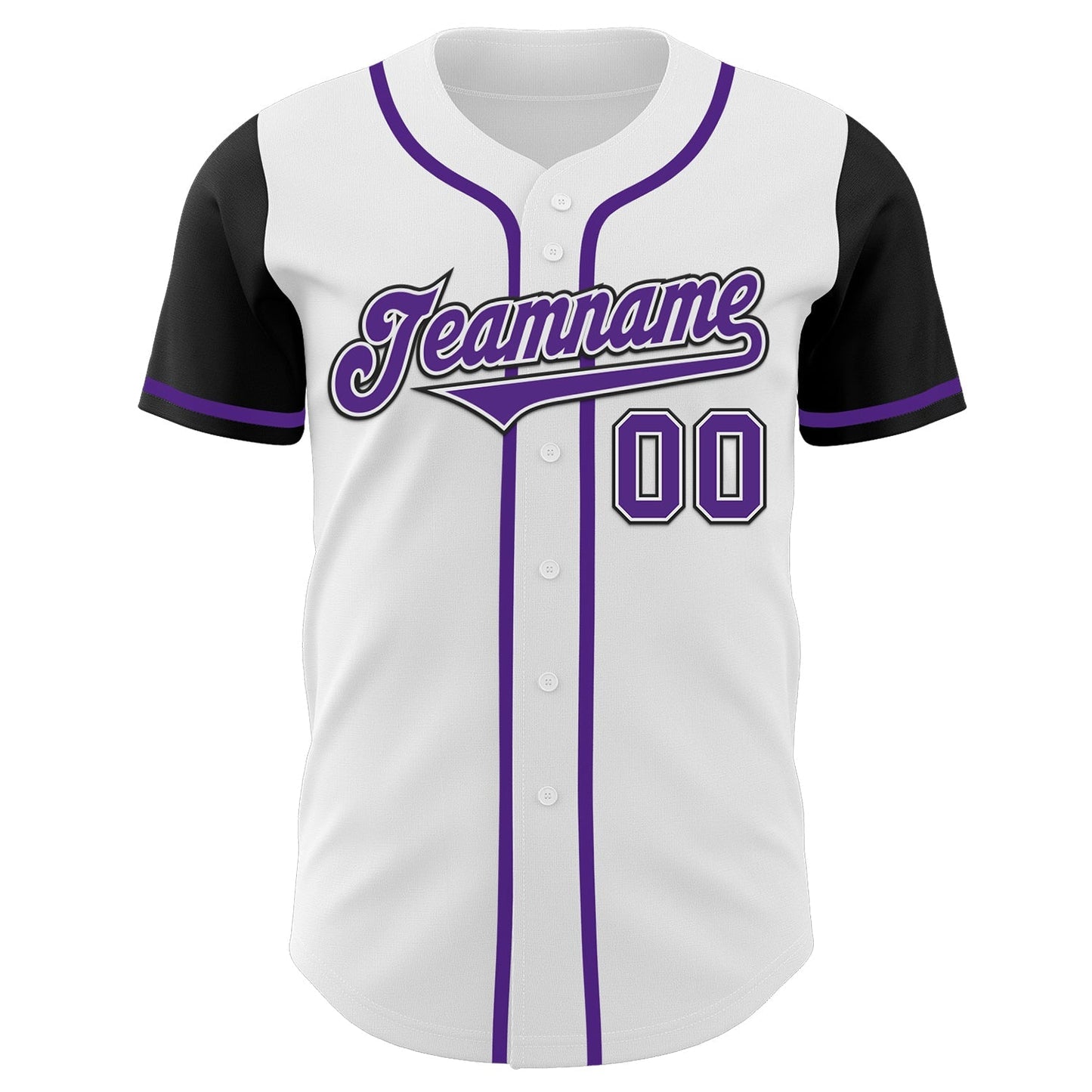Custom White Purple-Black Authentic Two Tone Baseball Jersey baseball jersey product view 2