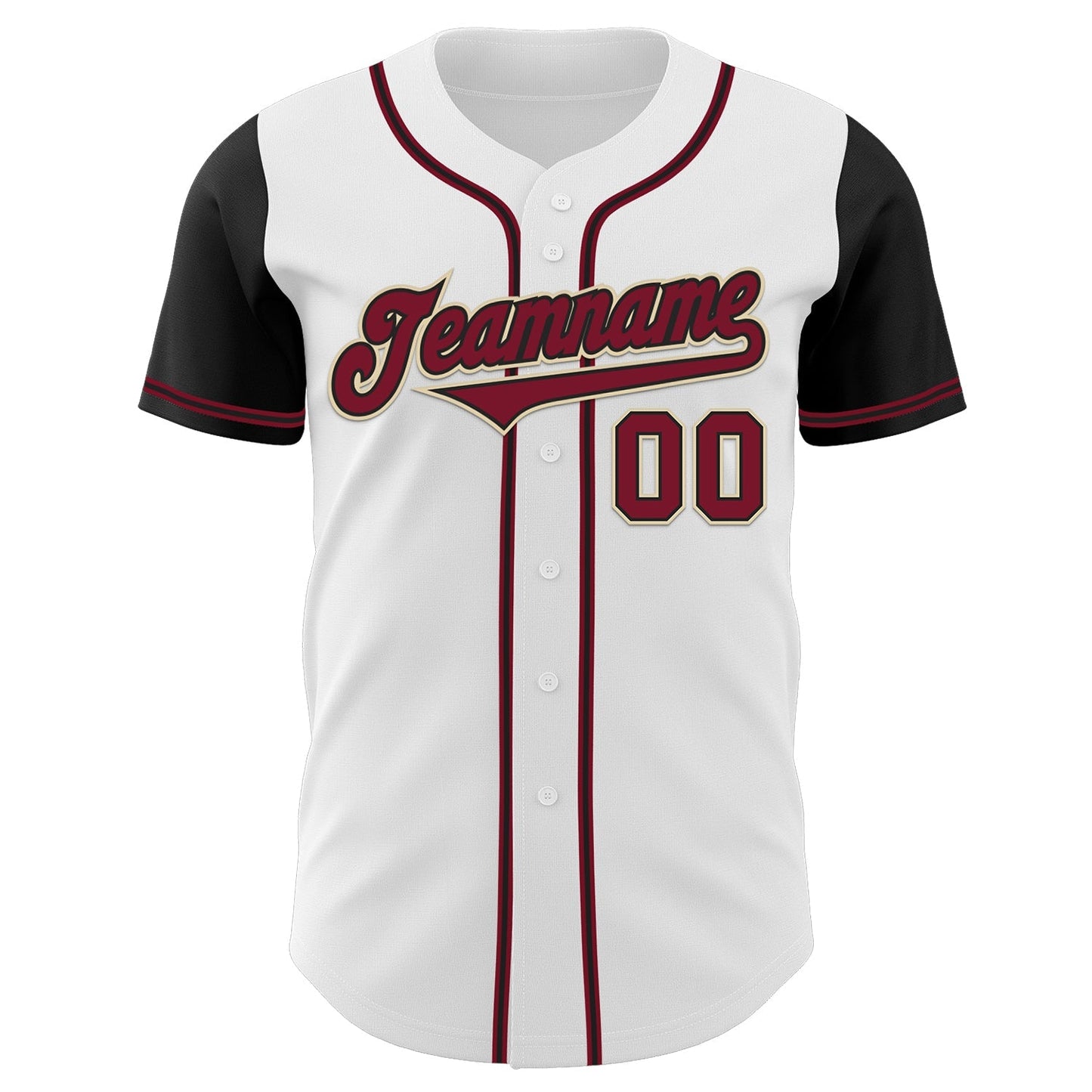 Custom White Crimson-Black Authentic Two Tone Baseball Jersey baseball jersey product view 2