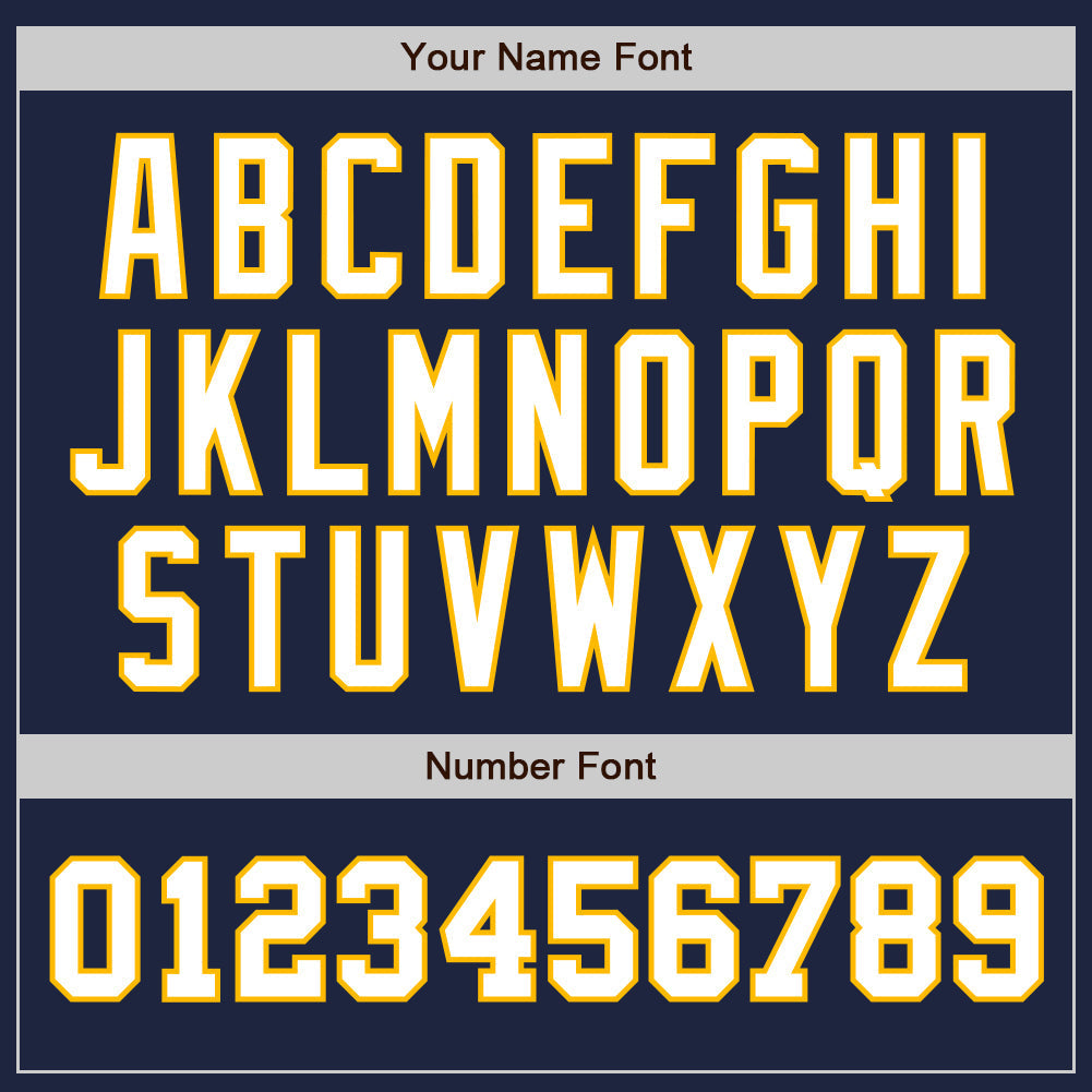 Custom Navy White-Gold Authentic Two Tone Baseball Jersey baseball jersey product view 5