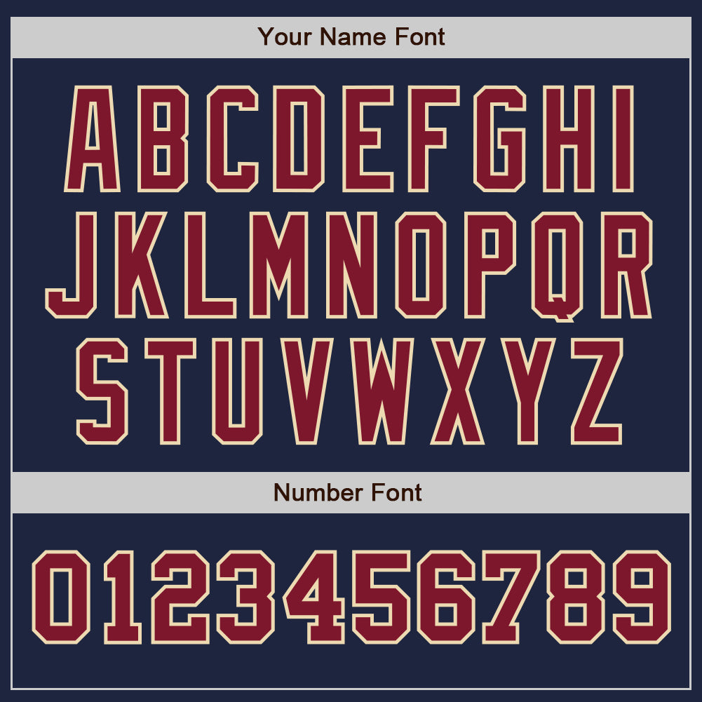 Custom Navy Crimson-Cream Authentic Two Tone Baseball Jersey baseball jersey product view 5