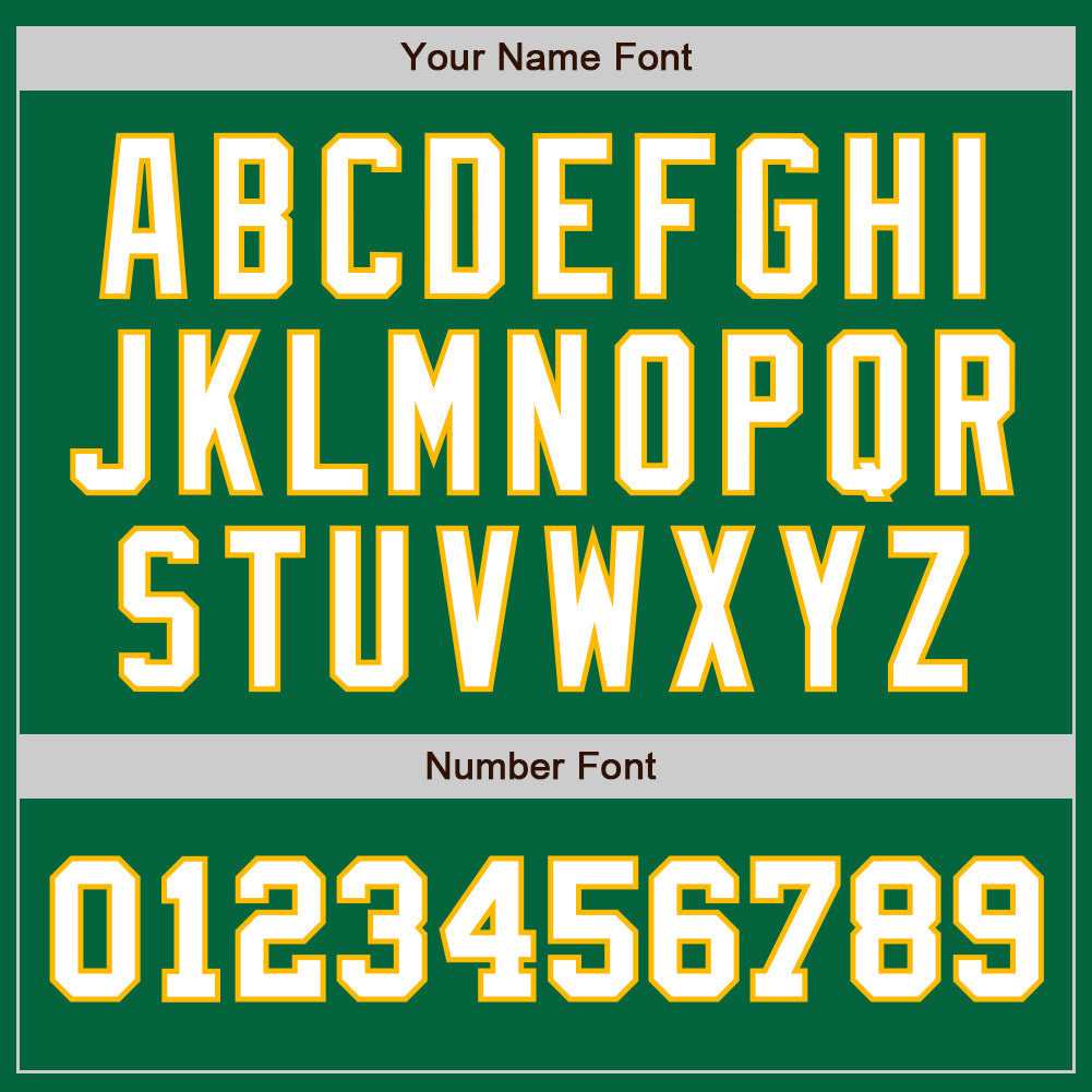 Custom Kelly Green White-Gold Authentic Two Tone Baseball Jersey baseball jersey product view 5