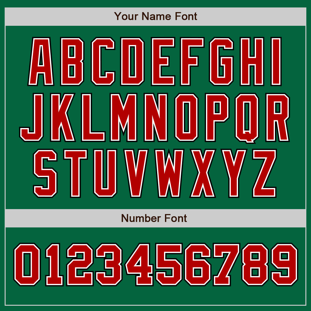 Custom Kelly Green Red-Black Authentic Two Tone Baseball Jersey baseball jersey product view 5