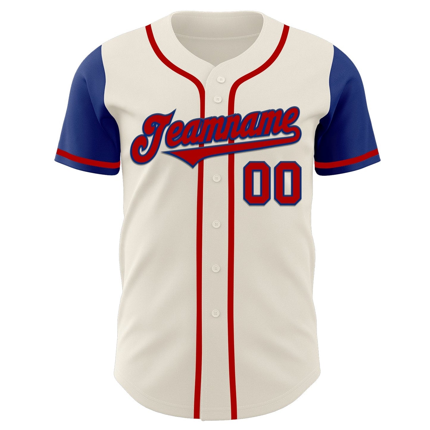 Custom Cream Red-Royal Authentic Two Tone Baseball Jersey baseball jersey product view 2