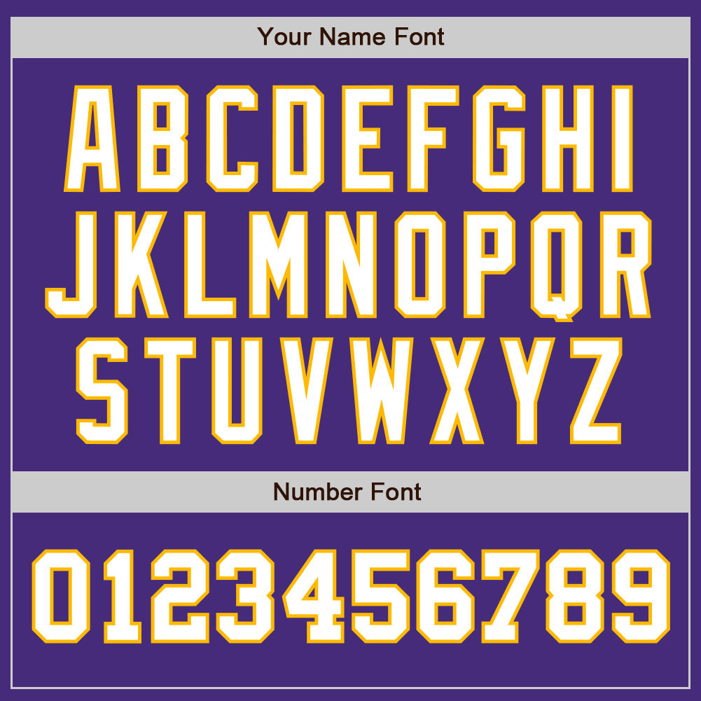 Custom Purple White-Gold Authentic Two Tone Baseball Jersey baseball jersey product view 5