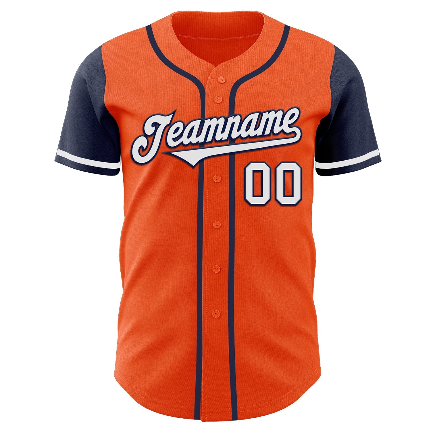 Custom Orange White-Navy Authentic Two Tone Baseball Jersey baseball jersey product view 2