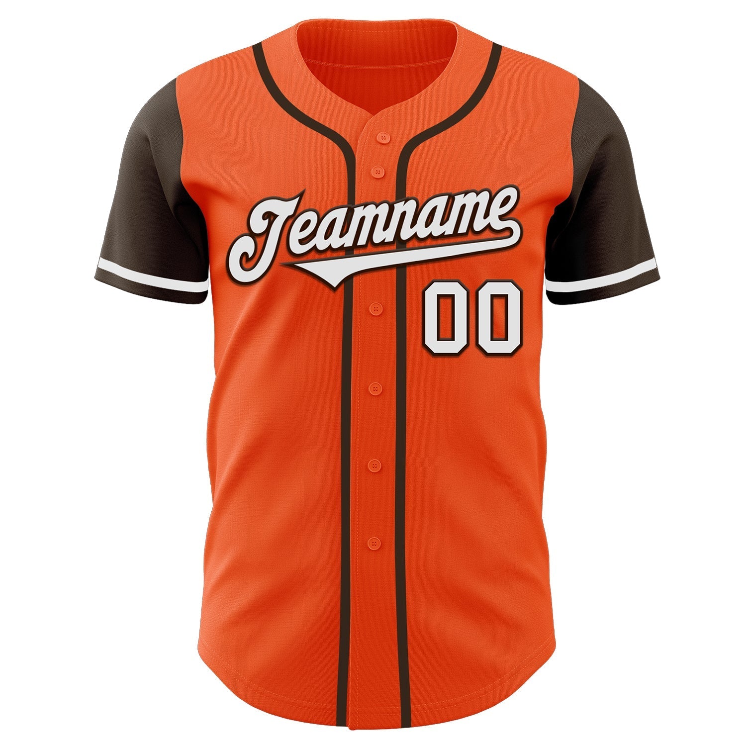 Custom Orange White-Brown Authentic Two Tone Baseball Jersey baseball jersey product view 2