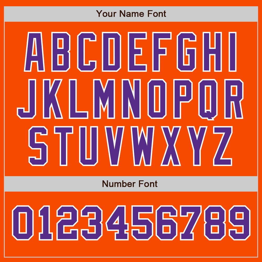 Custom Orange Purple-White Authentic Two Tone Baseball Jersey baseball jersey product view 5