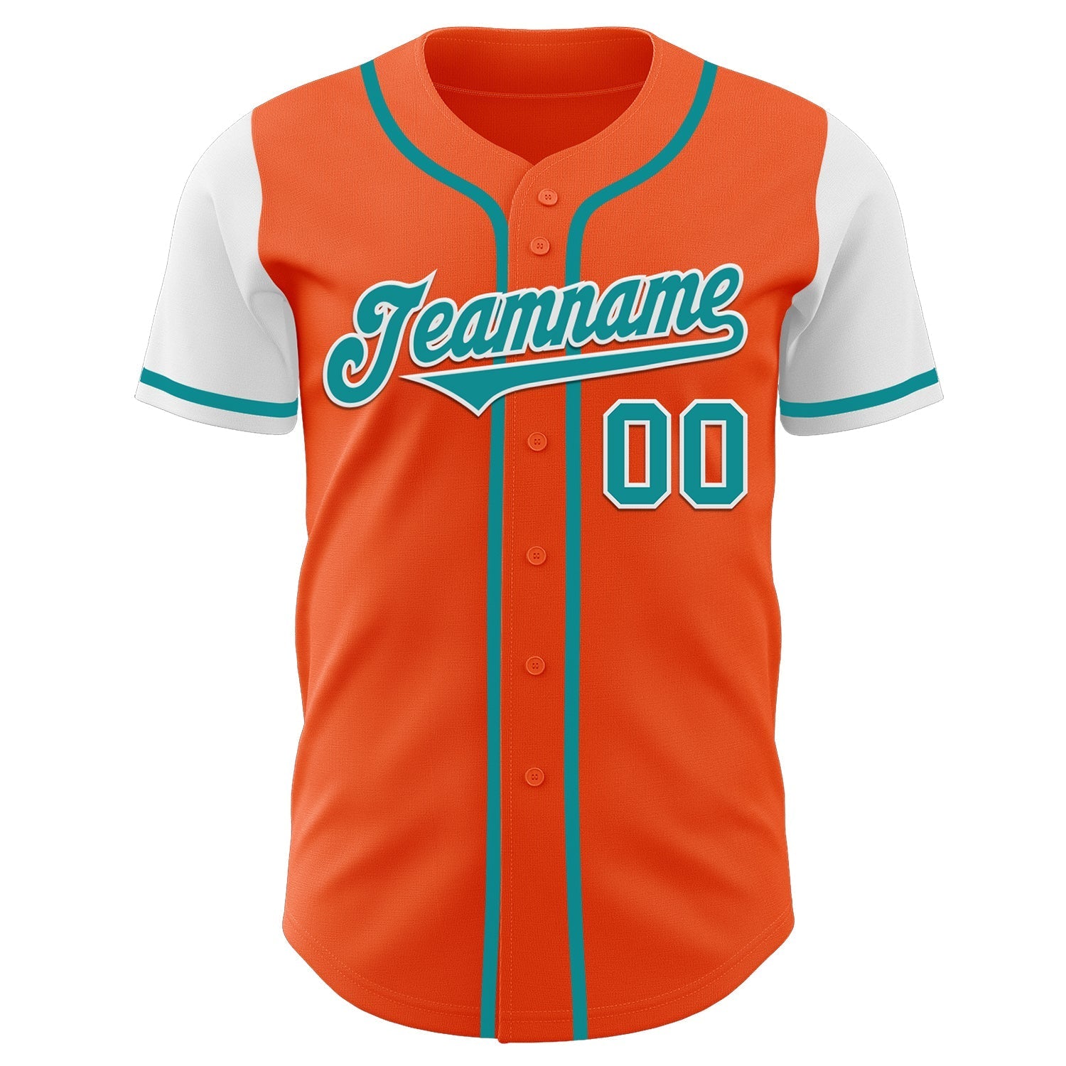 Custom Orange Teal-White Authentic Two Tone Baseball Jersey baseball jersey product view 2