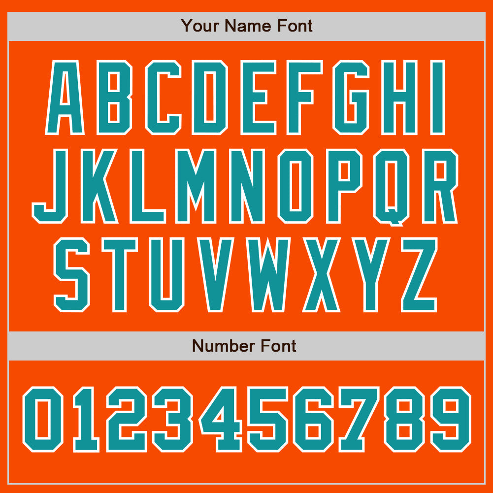 Custom Orange Teal-White Authentic Two Tone Baseball Jersey baseball jersey product view 5