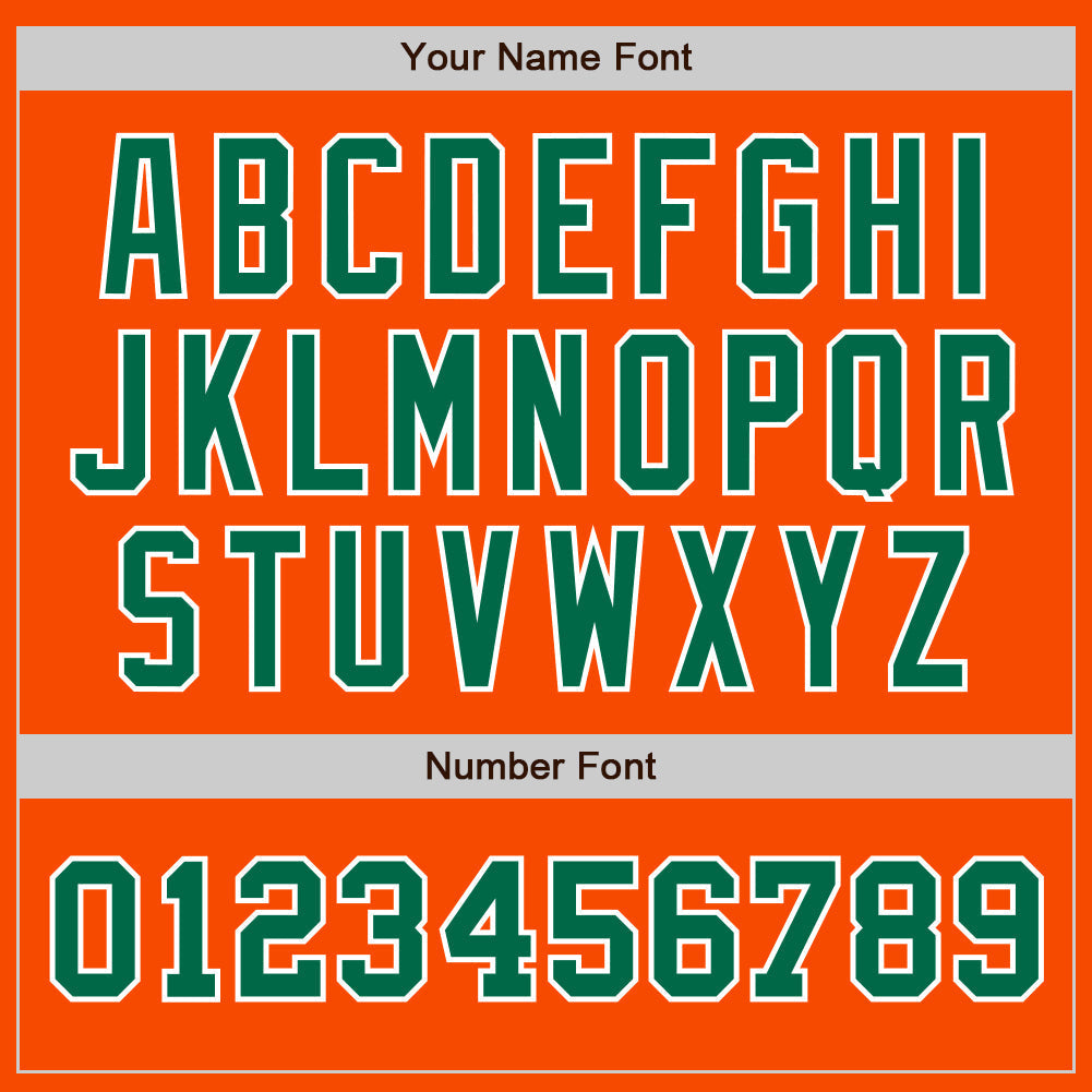 Custom Orange Kelly Green-White Authentic Two Tone Baseball Jersey baseball jersey product view 5