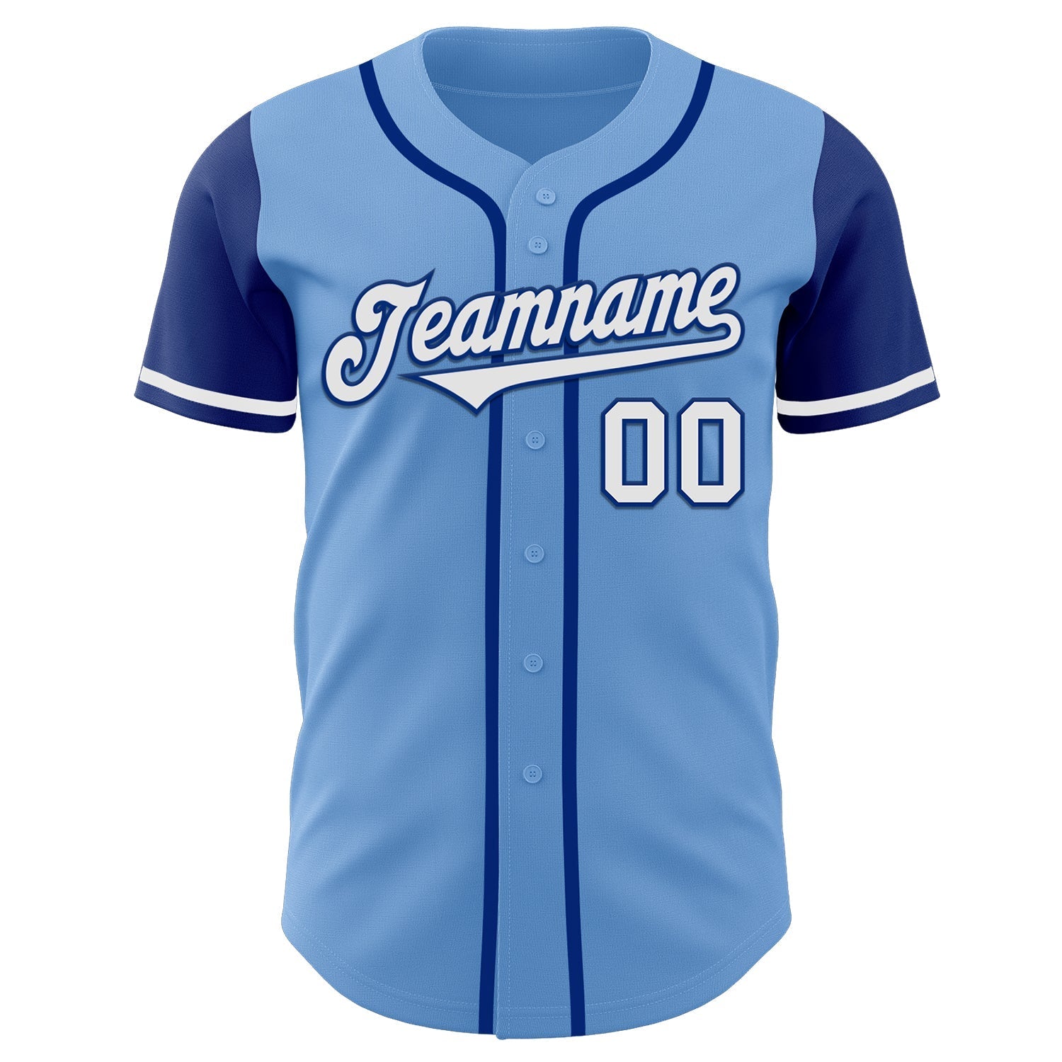 Custom Light Blue White-Royal Authentic Two Tone Baseball Jersey baseball jersey product view 2