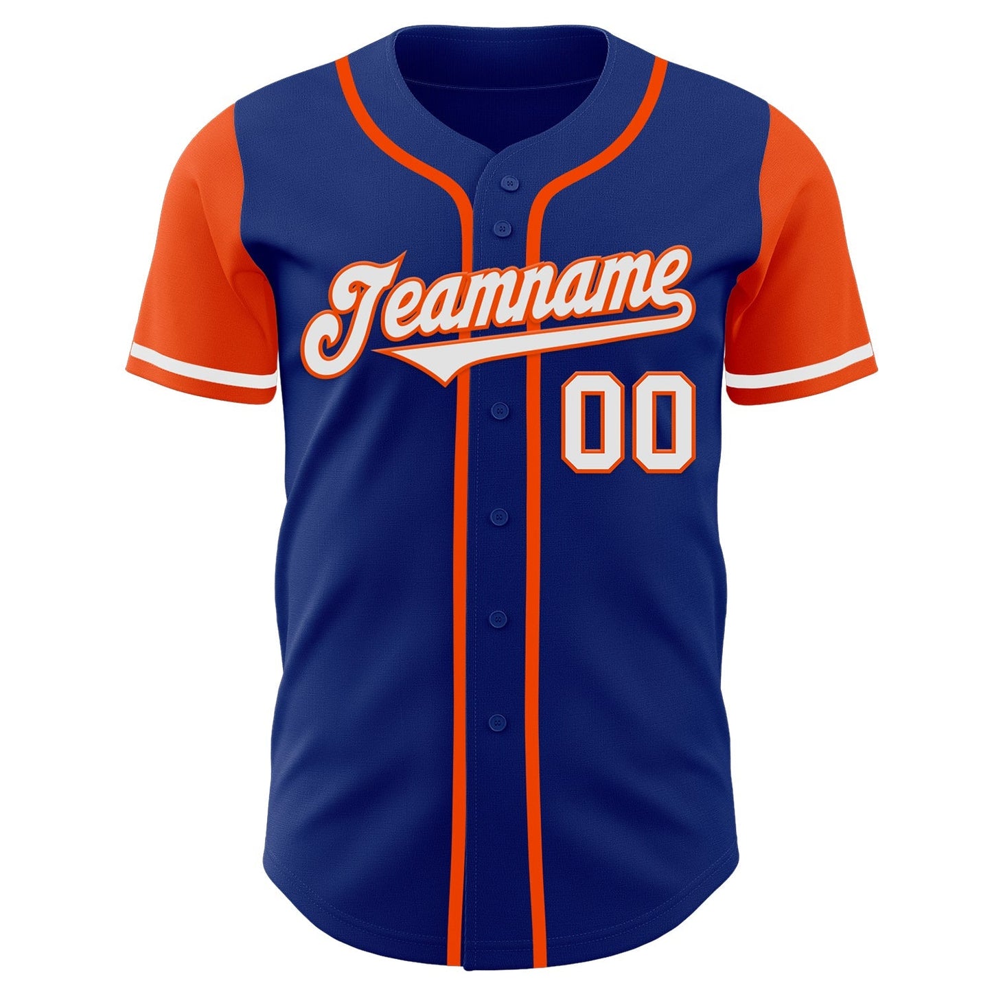 Custom Royal White-Orange Authentic Two Tone Baseball Jersey baseball jersey product view 2