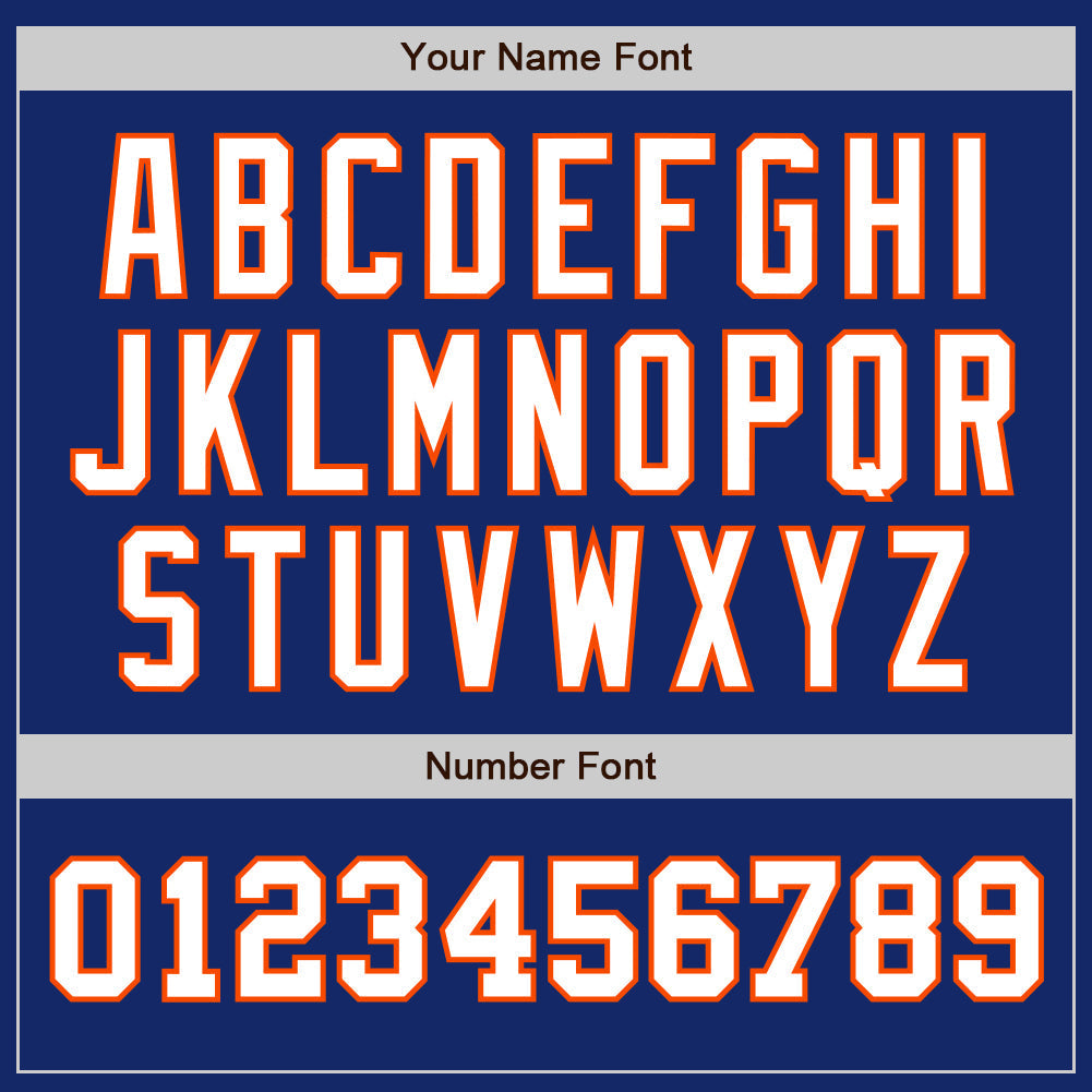 Custom Royal White-Orange Authentic Two Tone Baseball Jersey baseball jersey product view 5