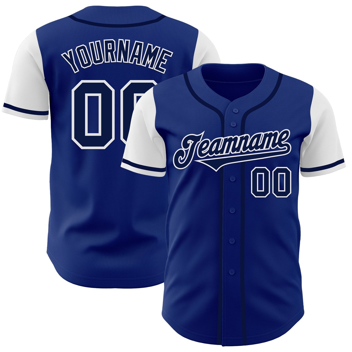 Custom Royal Navy-White Authentic Two Tone Baseball Jersey baseball jersey product view 1