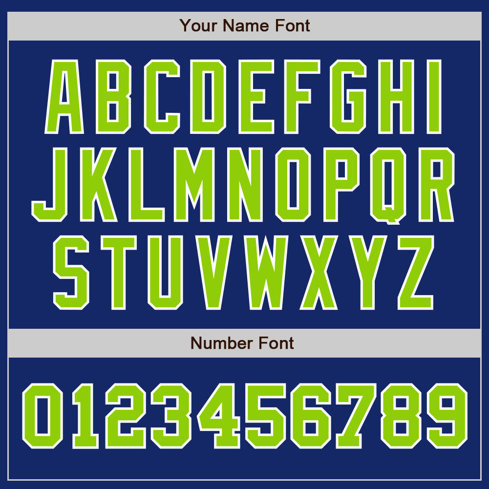 Custom Royal Neon Green-White Authentic Two Tone Baseball Jersey baseball jersey product view 5