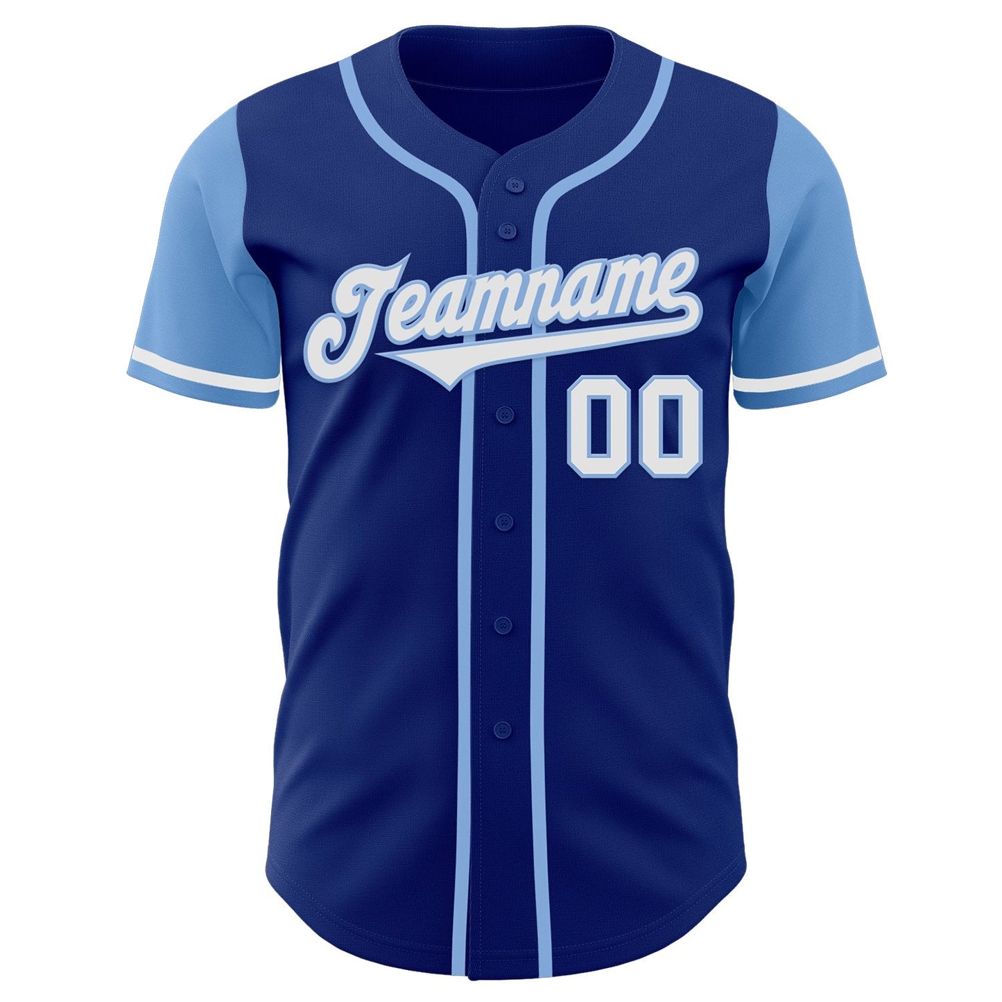 Custom Royal White-Light Blue Authentic Two Tone Baseball Jersey baseball jersey product view 2