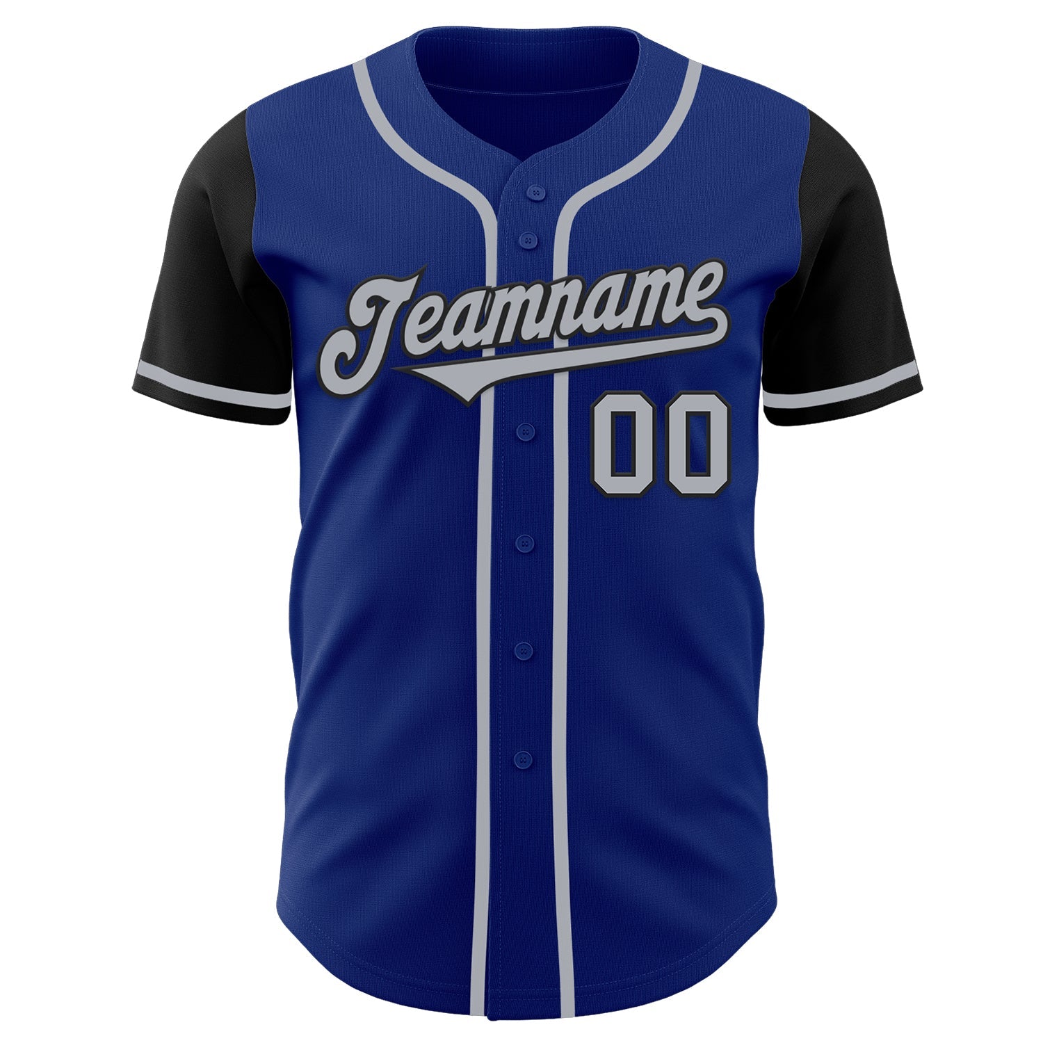 Custom Royal Gray-Black Authentic Two Tone Baseball Jersey baseball jersey product view 3