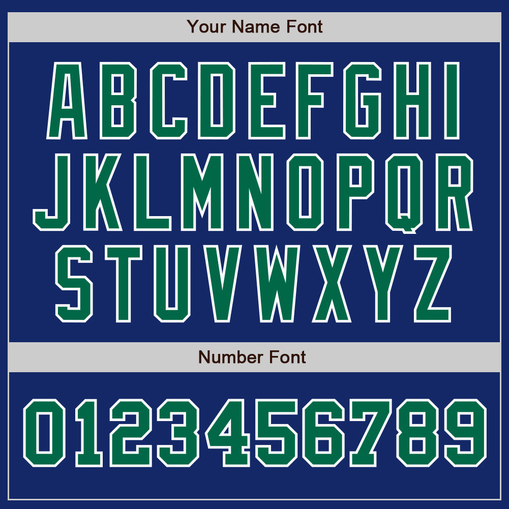 Custom Royal Kelly Green-White Authentic Two Tone Baseball Jersey baseball jersey product view 5