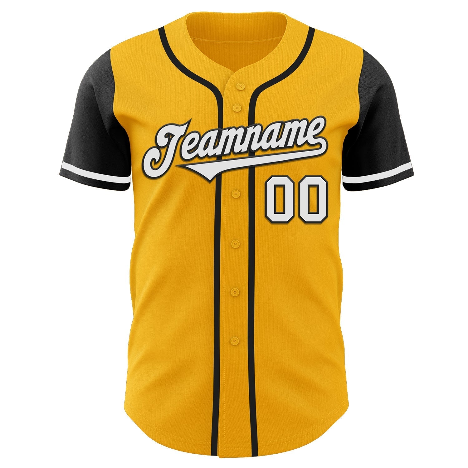 Custom Gold White-Black Authentic Two Tone Baseball Jersey baseball jersey product view 2