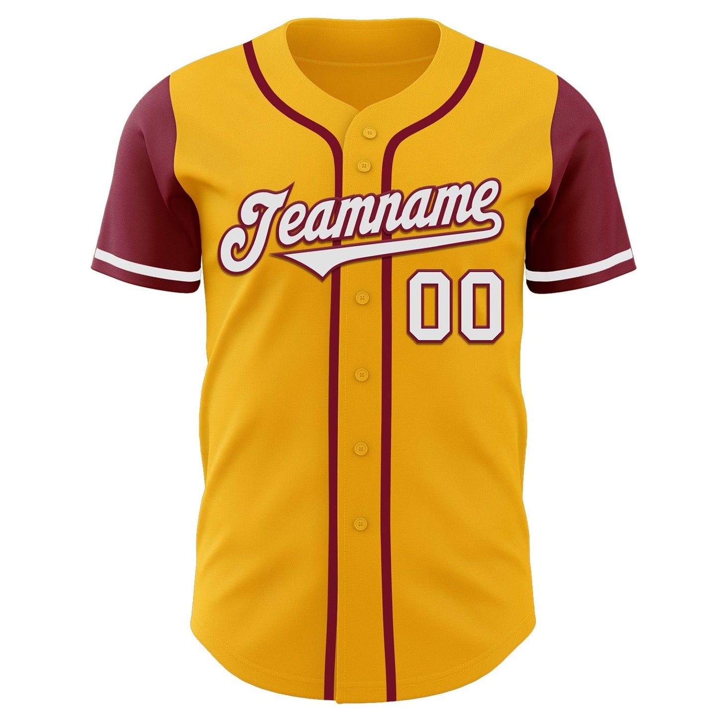 Custom Gold White-Crimson Authentic Two Tone Baseball Jersey baseball jersey product view 2