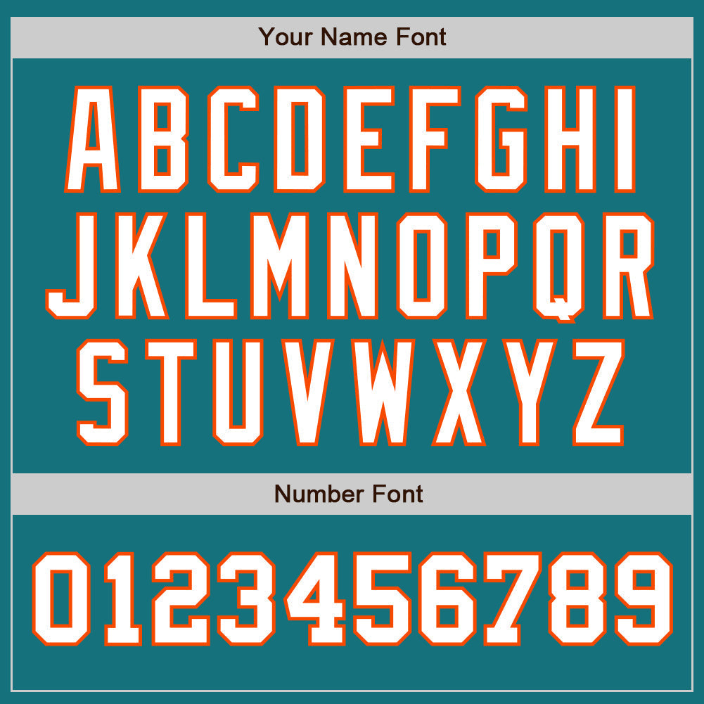 Custom Teal White-Orange Authentic Two Tone Baseball Jersey baseball jersey product view 5