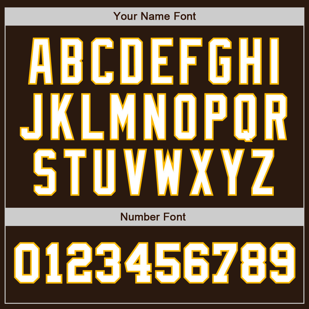 Custom Brown White-Gold Authentic Two Tone Baseball Jersey baseball jersey product view 5
