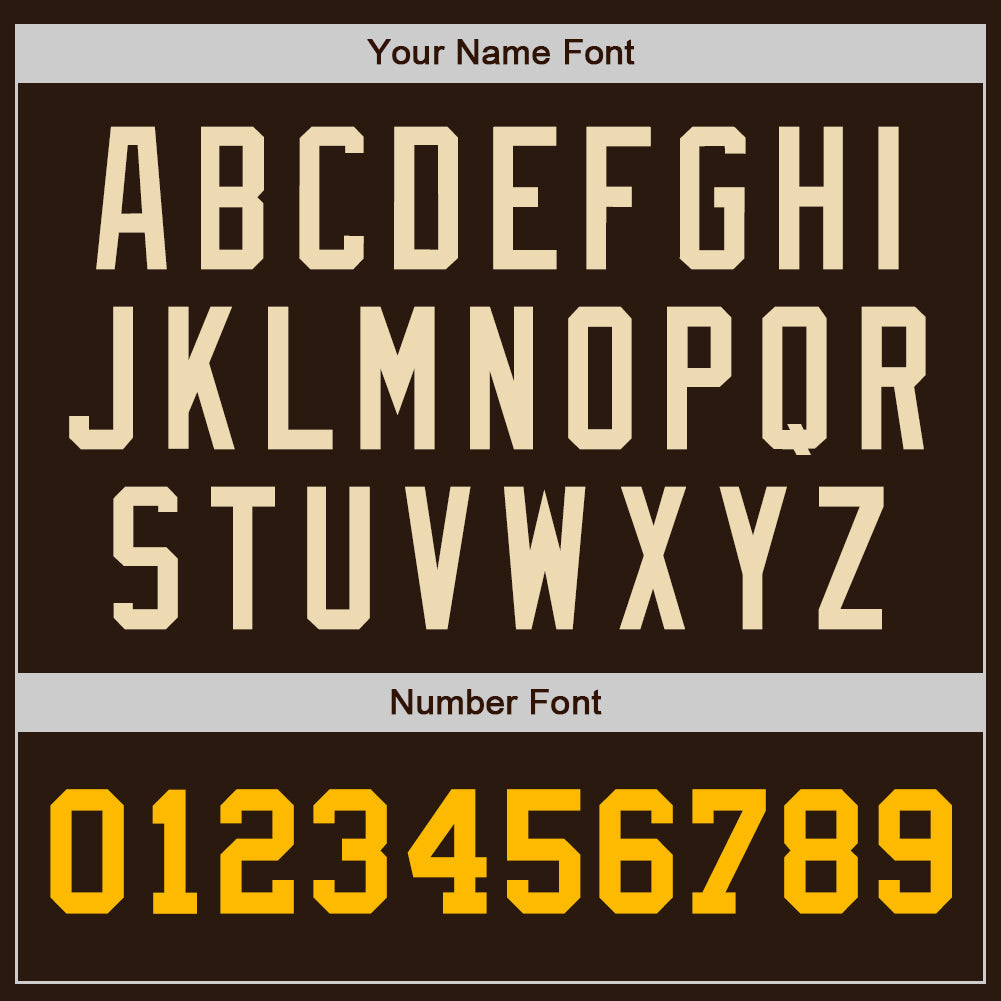 Custom Brown Gold-Cream Authentic Two Tone Baseball Jersey baseball jersey product view 5