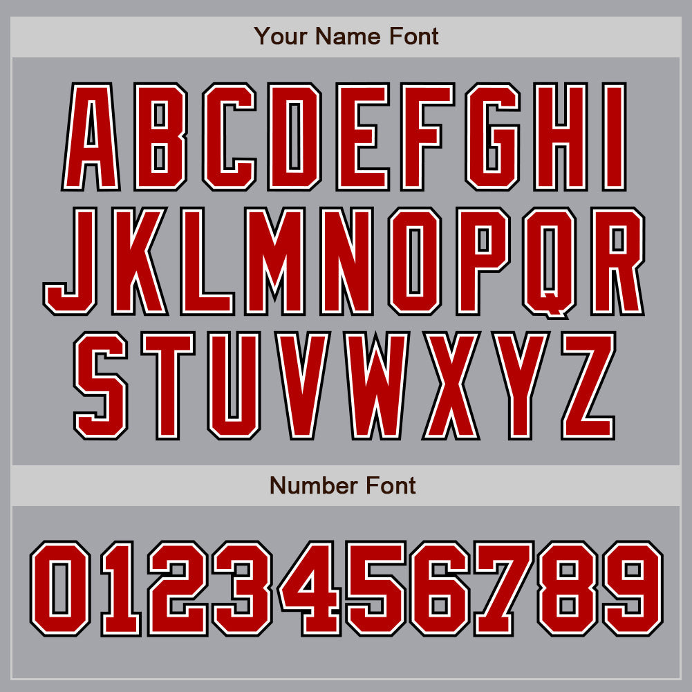 Custom Gray Red-Black Authentic Two Tone Baseball Jersey baseball jersey product view 5