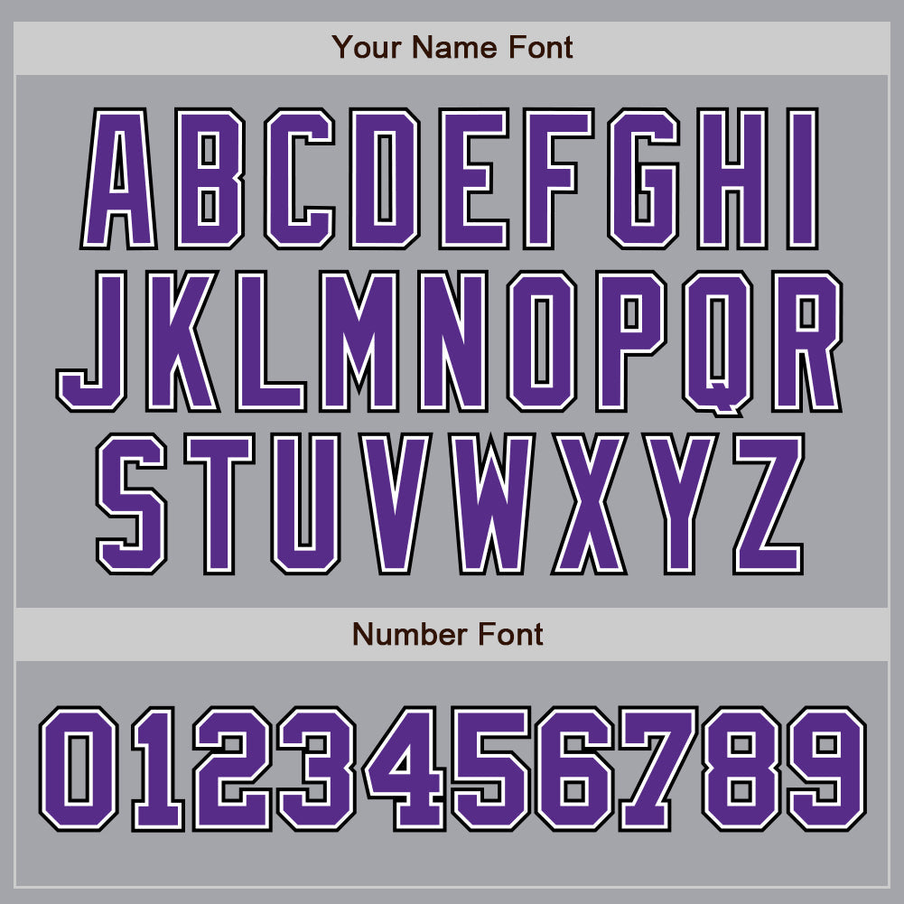 Custom Gray Purple-Black Authentic Two Tone Baseball Jersey baseball jersey product view 5