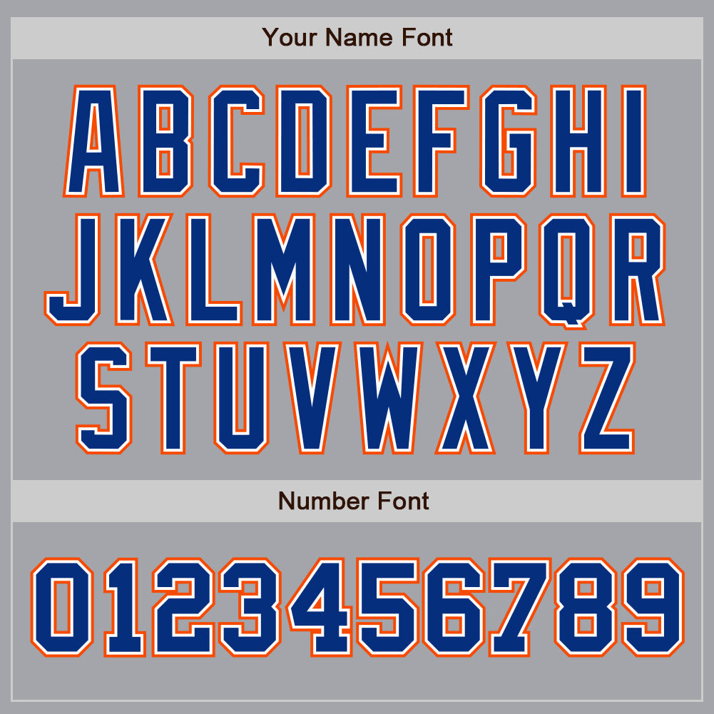 Custom Gray Royal-Orange Authentic Two Tone Baseball Jersey baseball jersey product view 5
