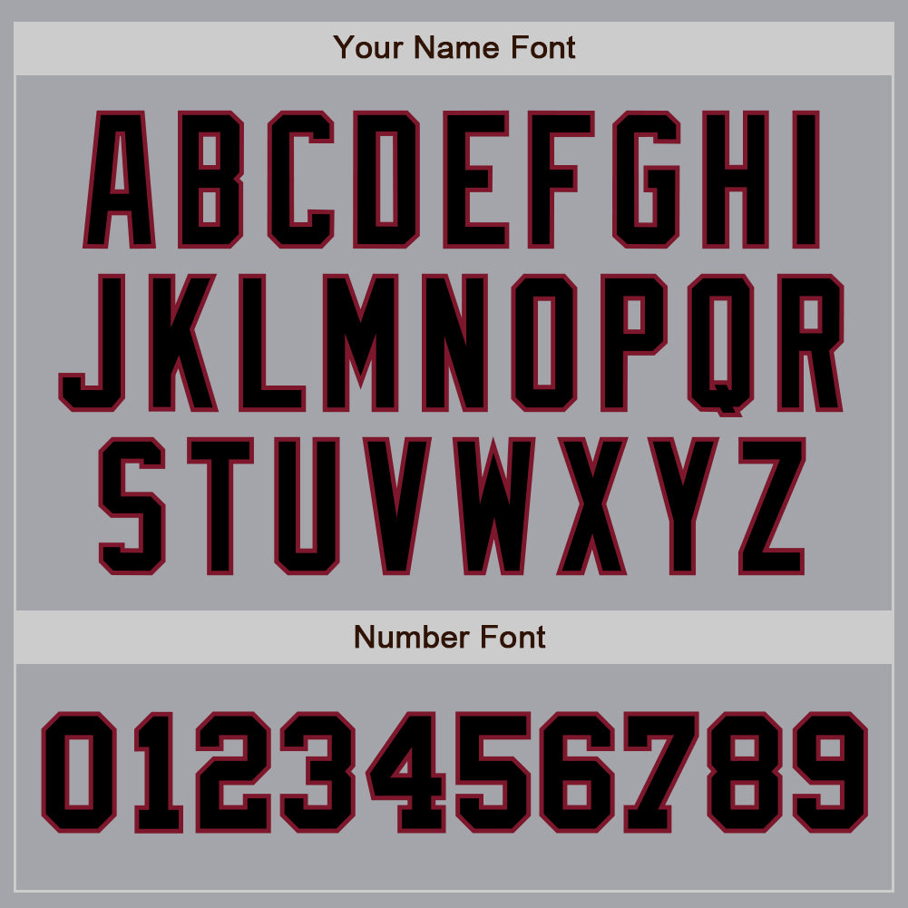 Custom Gray Black-Crimson Authentic Two Tone Baseball Jersey baseball jersey product view 5