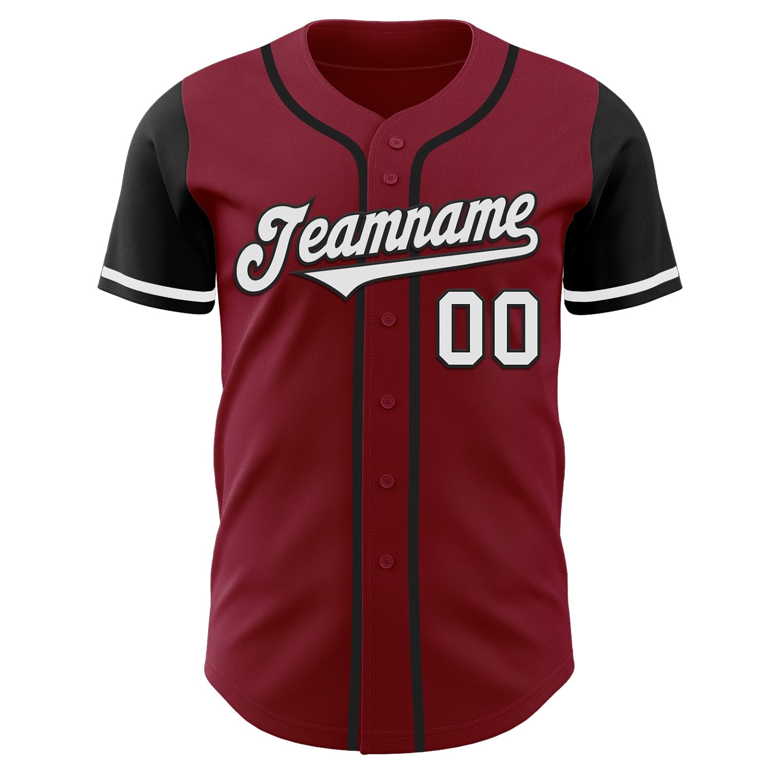 Custom Crimson White-Black Authentic Two Tone Baseball Jersey baseball jersey product view 2