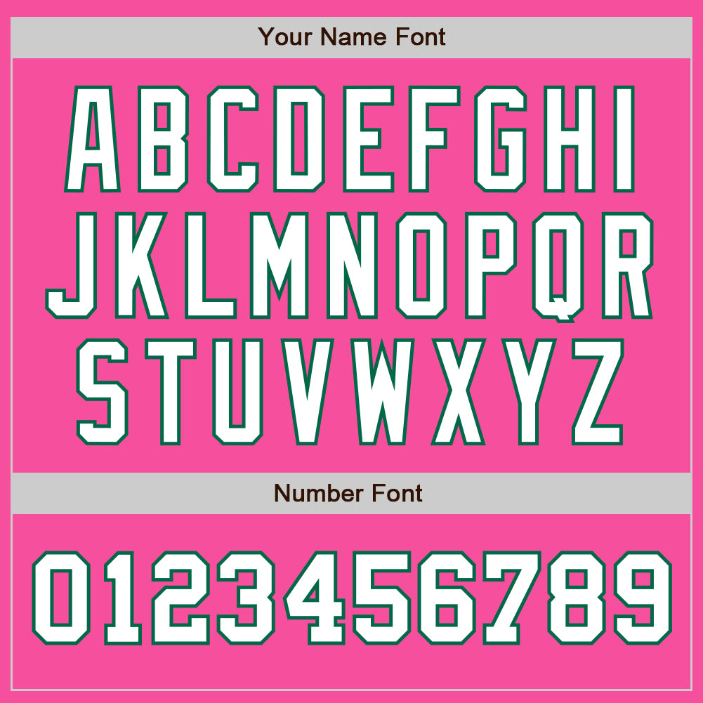 Custom Pink White-Kelly Green Authentic Two Tone Baseball Jersey baseball jersey product view 5