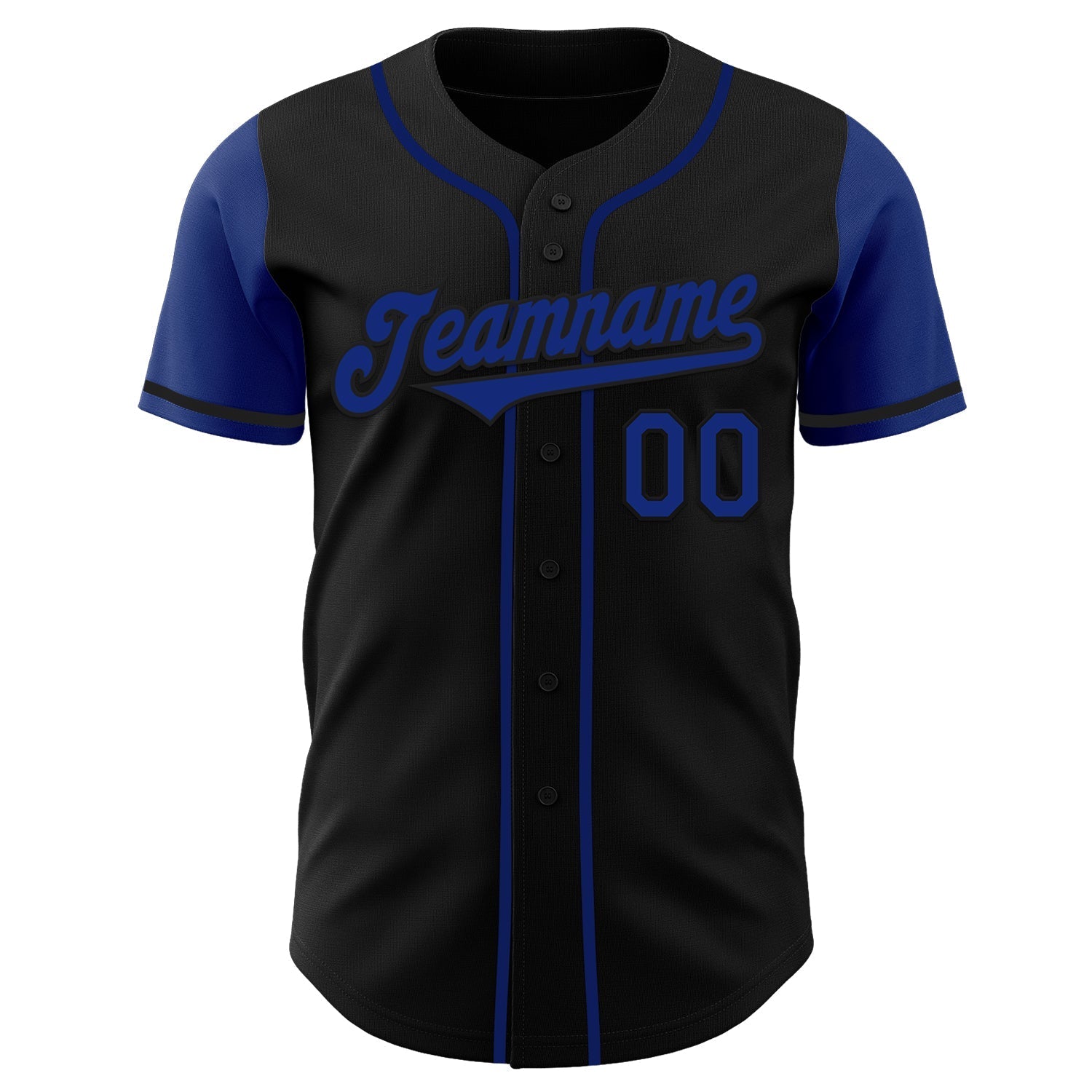 Custom Black Royal Authentic Two Tone Baseball Jersey baseball jersey product view 2