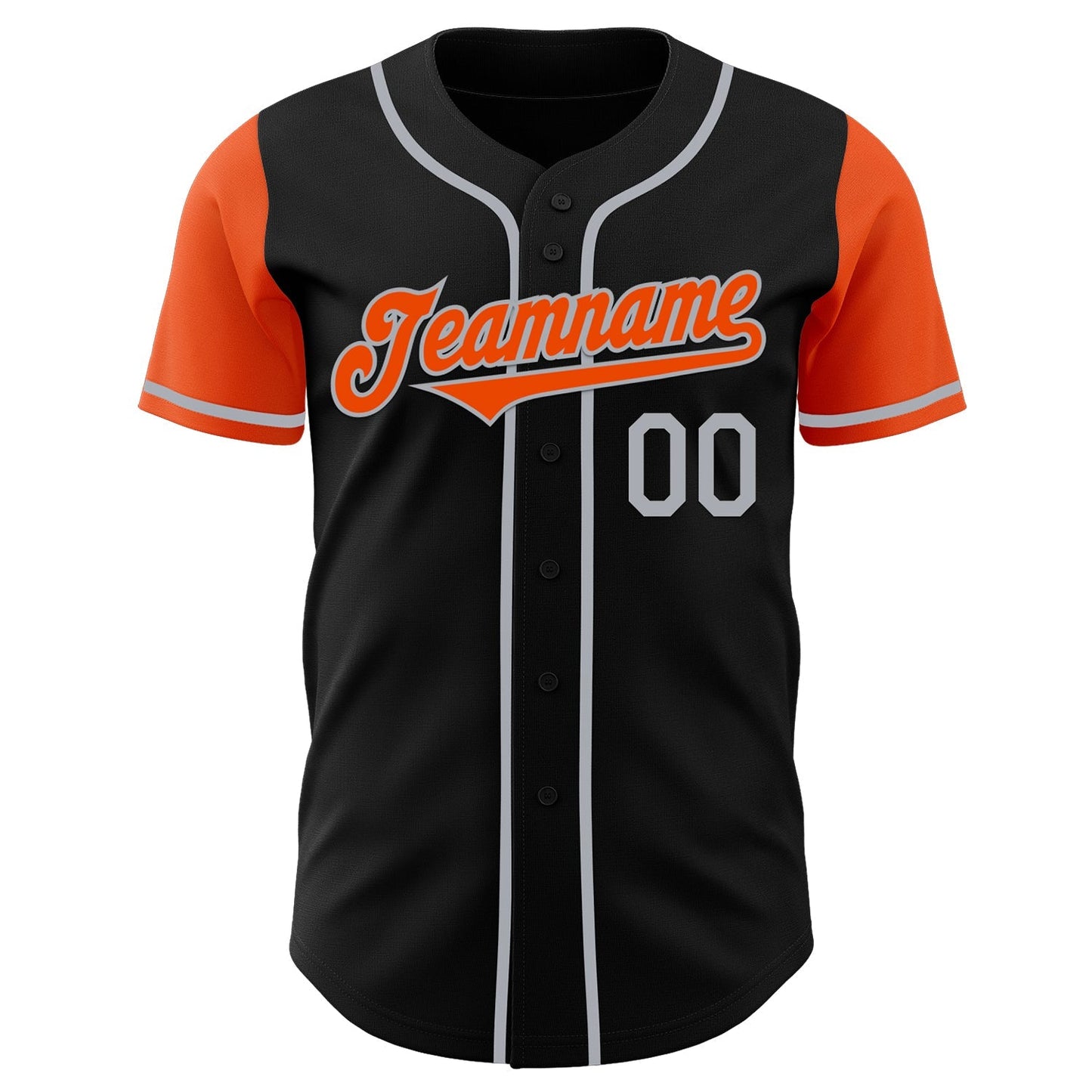 Custom Black Orange-Gray Authentic Two Tone Baseball Jersey baseball jersey product view 2