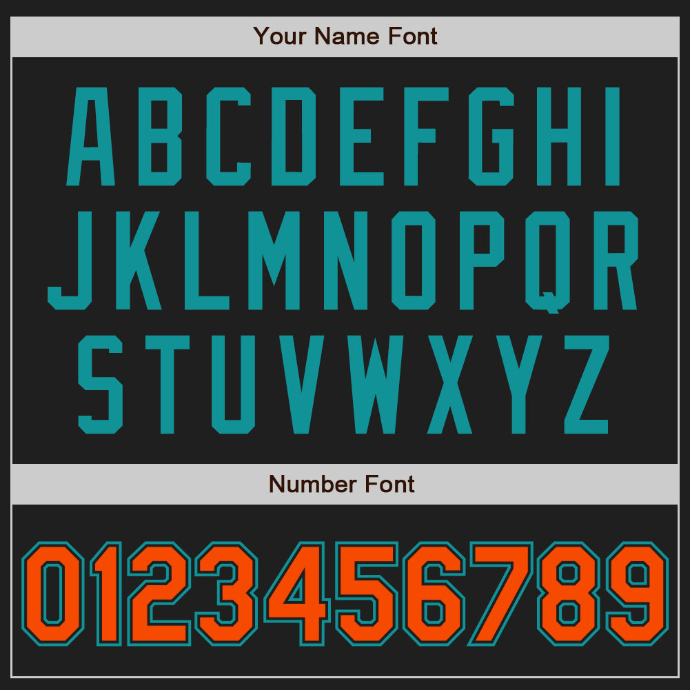 Custom Black Orange-Teal Authentic Two Tone Baseball Jersey baseball jersey product view 5