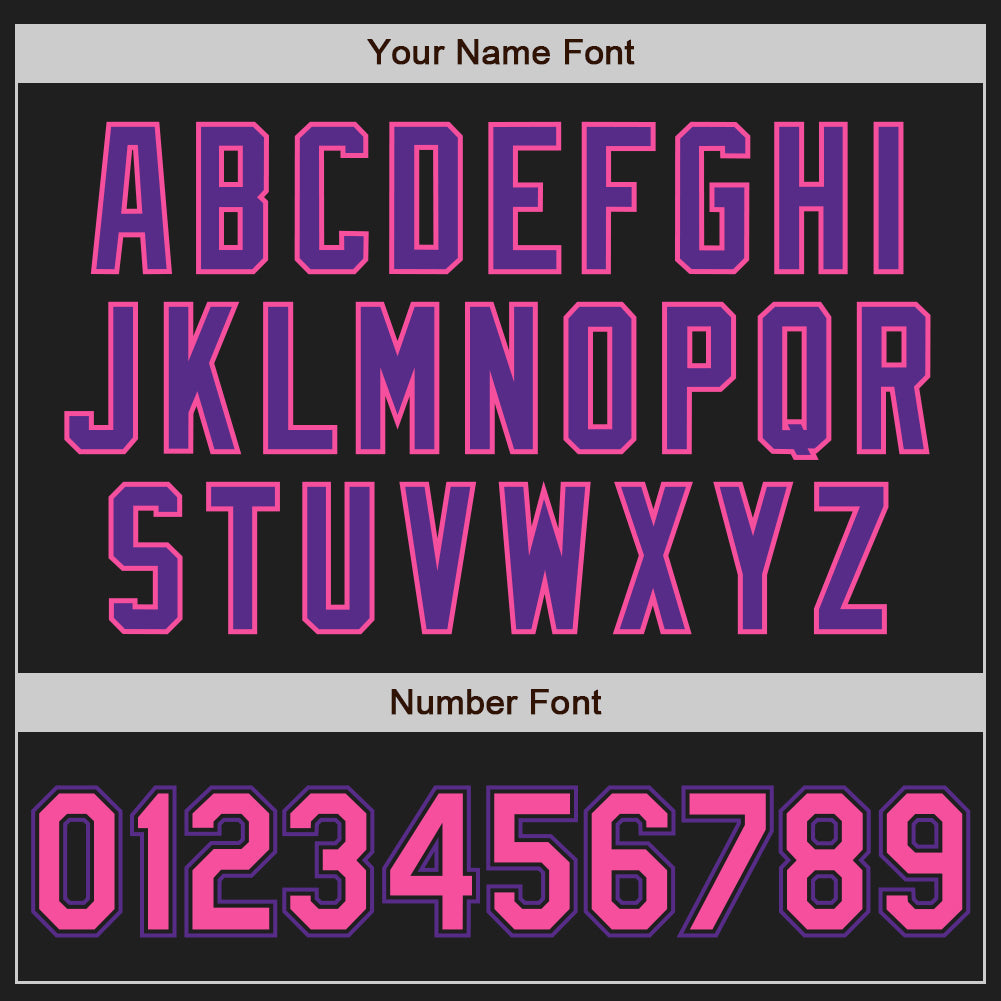Custom Black Pink-Purple Authentic Two Tone Baseball Jersey baseball jersey product view 5