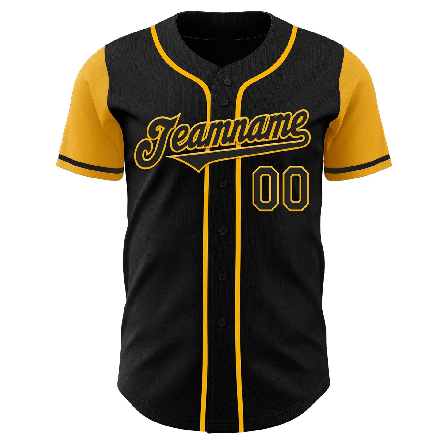 Custom Black Gold Authentic Two Tone Baseball Jersey baseball jersey product view 2