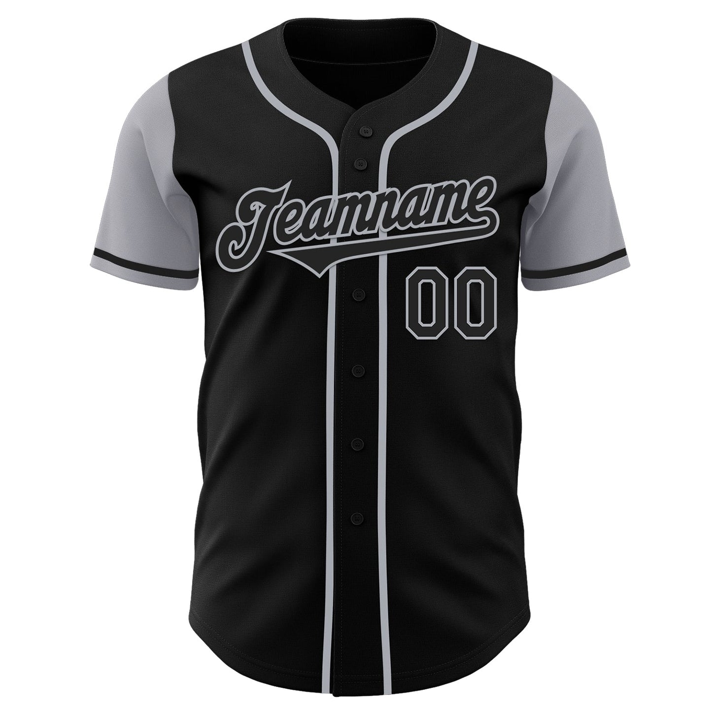 Custom Black Gray Authentic Two Tone Baseball Jersey baseball jersey product view 2