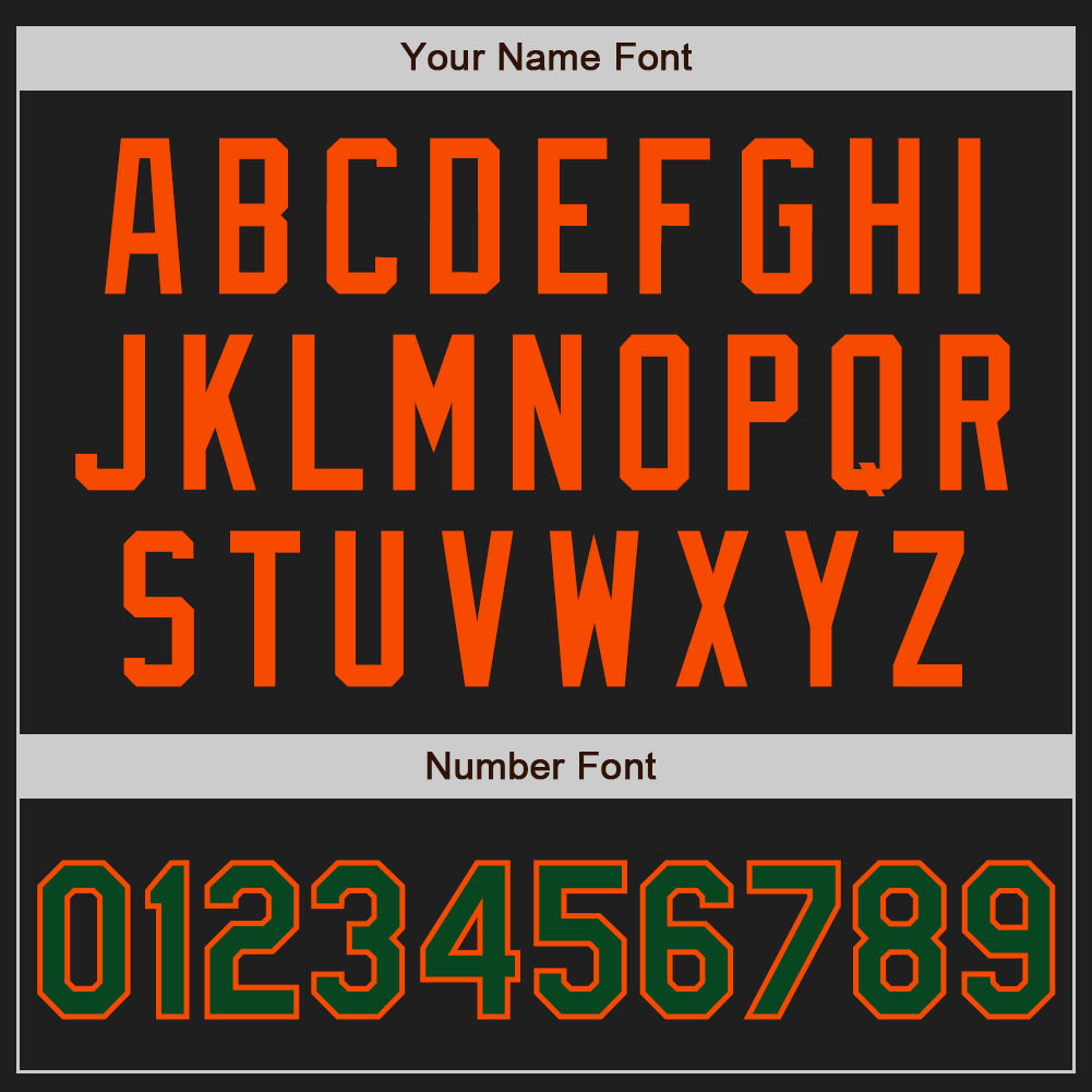 Custom Black Green-Orange Authentic Two Tone Baseball Jersey baseball jersey product view 5