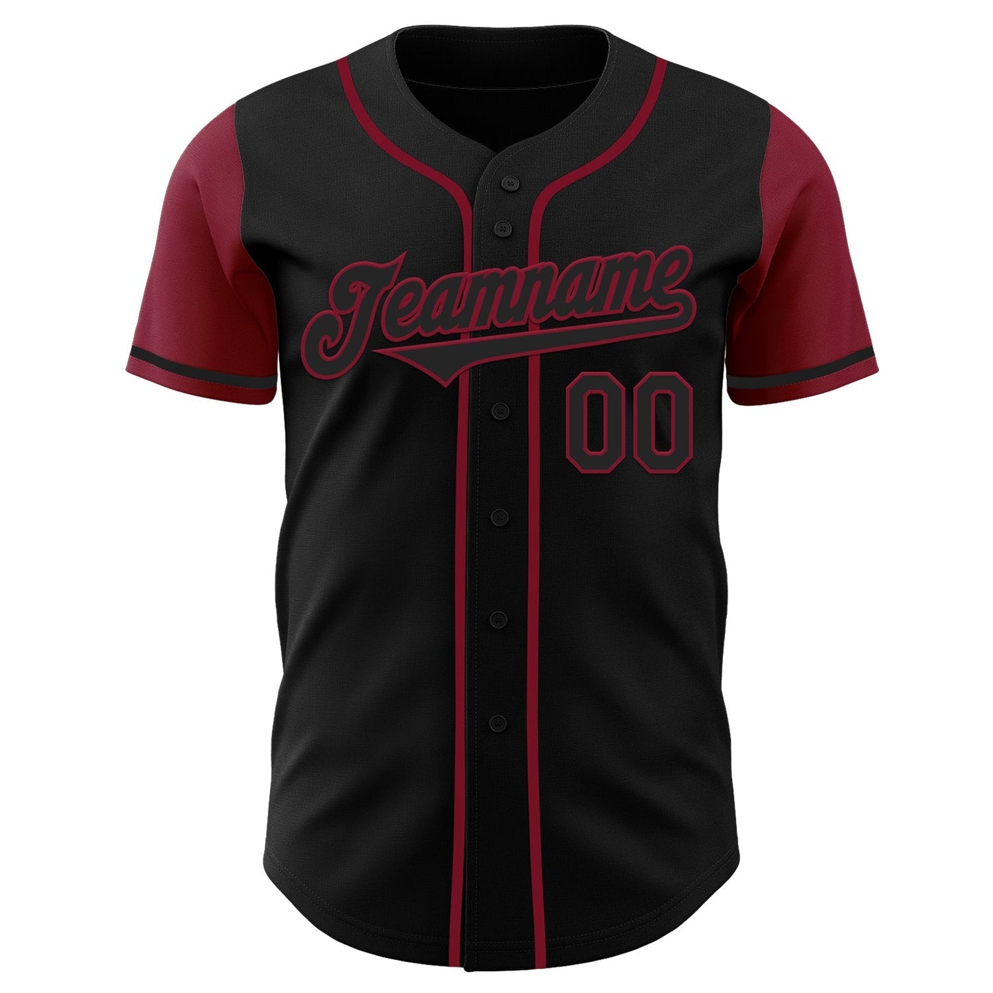 Custom Black Crimson Authentic Two Tone Baseball Jersey baseball jersey product view 2