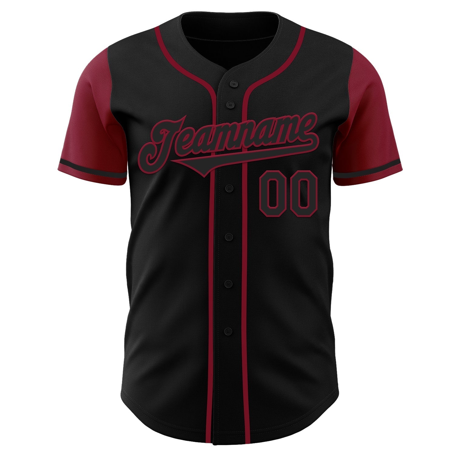 Custom Black Crimson Authentic Two Tone Baseball Jersey baseball jersey product view 2