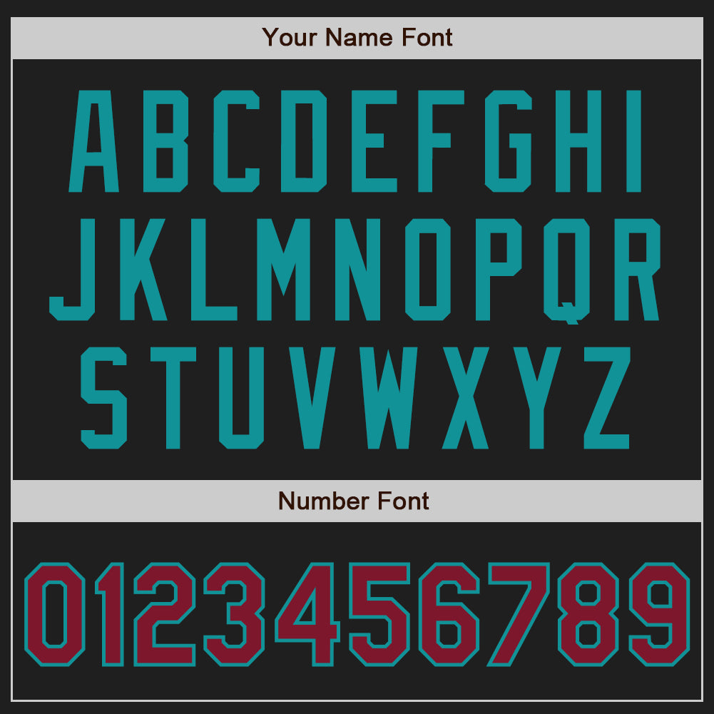 Custom Black Crimson-Teal Authentic Two Tone Baseball Jersey baseball jersey product view 5