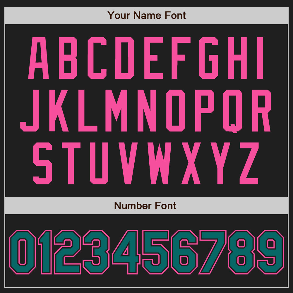 Custom Black Teal-Pink Authentic Two Tone Baseball Jersey baseball jersey product view 5