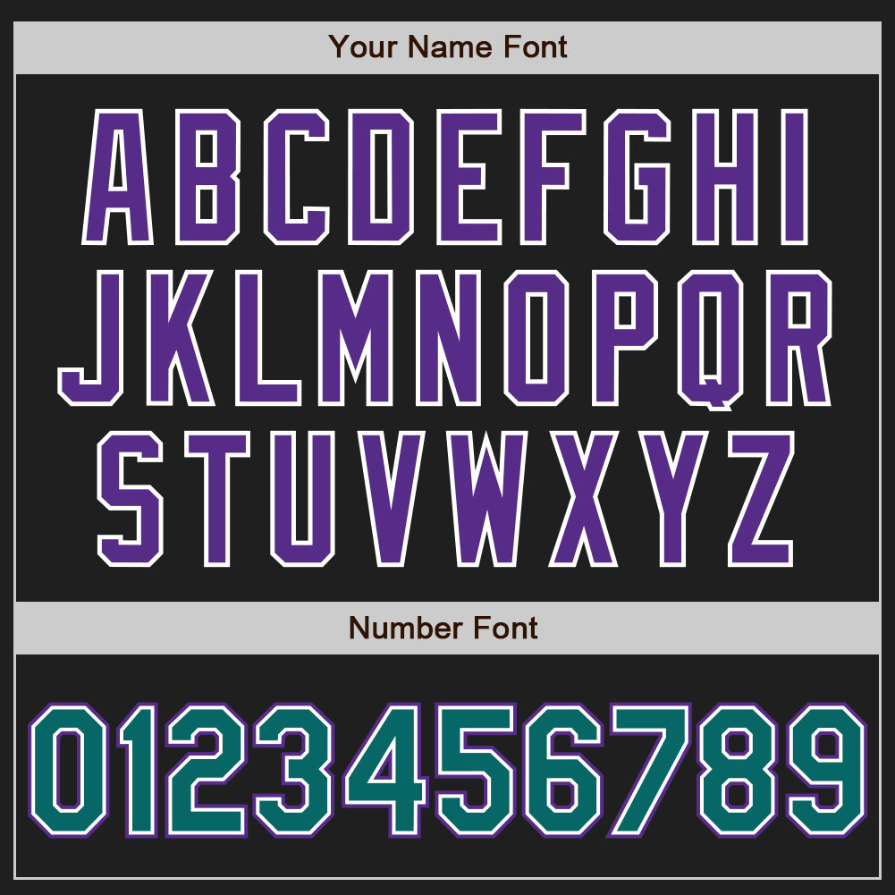 Custom Black Teal-Purple Authentic Two Tone Baseball Jersey baseball jersey product view 5